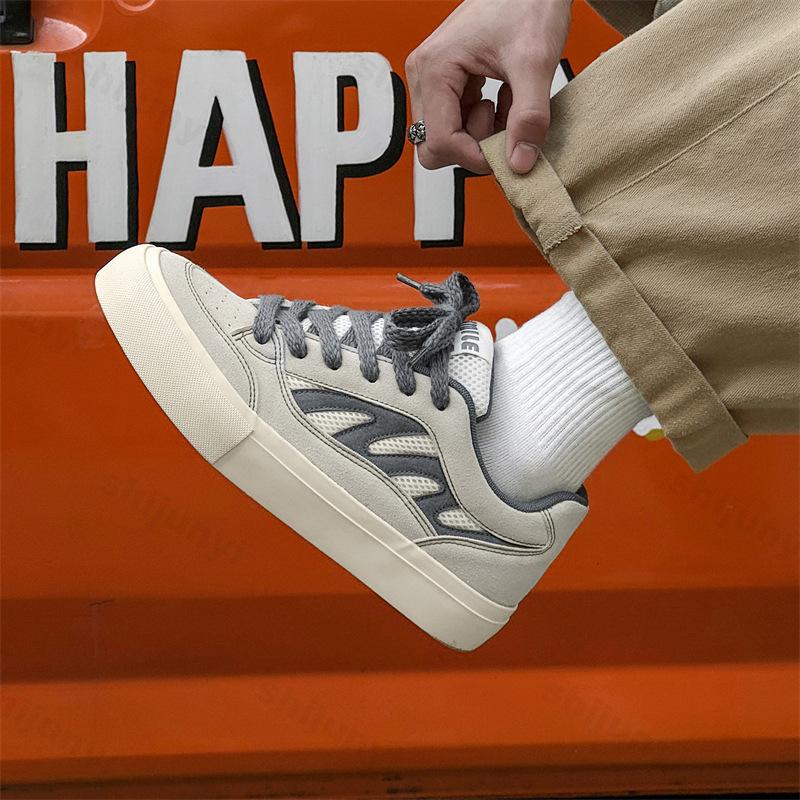 Fashion Men's Shoes Fashion Trend Versatile Casual Flat Shoes Spring 2025 Thick Soled Height Increasing Sports Lace-up Chunky Sneakers