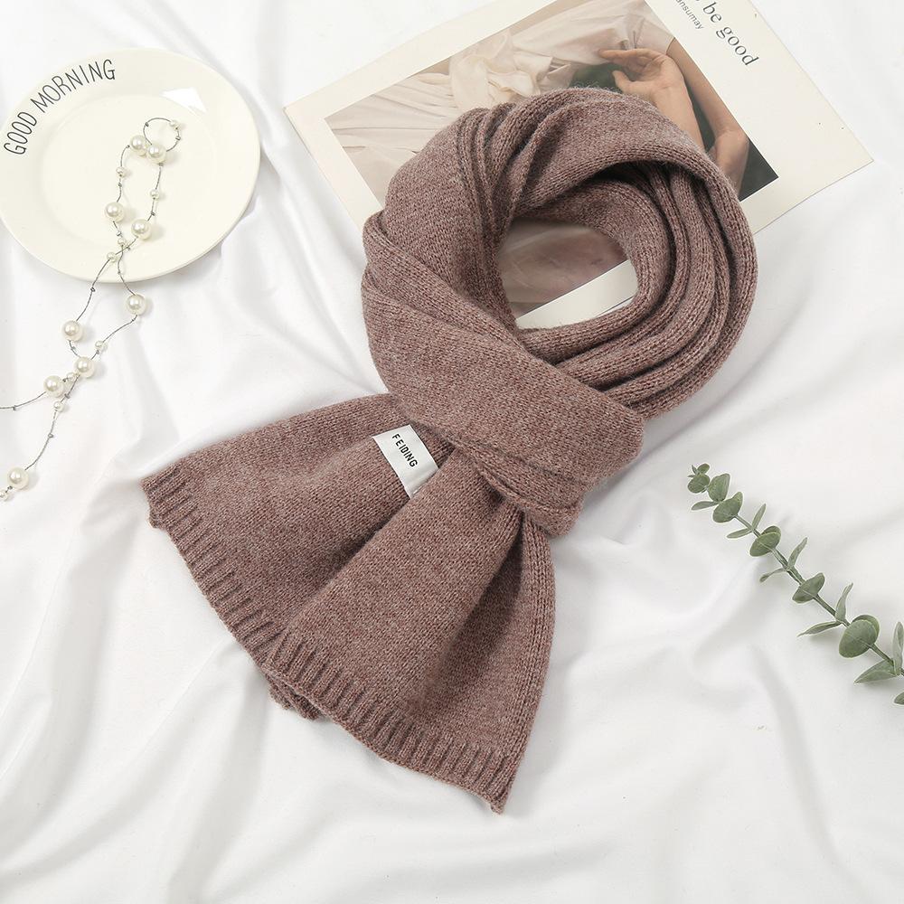 New Korean Style Knitted Scarf For Women Men Girls Students Autumn Winter Solid Thickened Scarves Soft Shawl Female Wrap Shawls