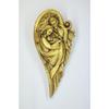 Holy Family of Mother Mary, Joseph, Jesus Christ Idol Statue Sculpture, Wall Hanging Home Decor In Polymarble Goldcolour Marble Finish