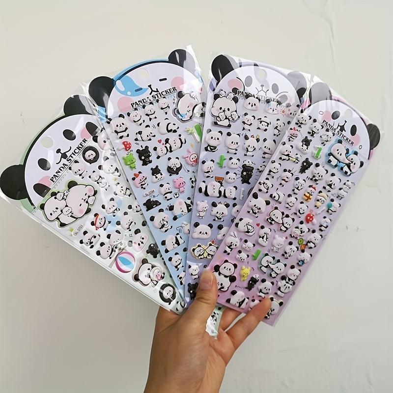 4 Pcs/lot Kawaii 3D Puffy Panda Daily Life Stickers Scrapbooking Diy Journal Stationery Sticker Cute Deco Aesthetic Art Supplies