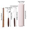 4Pcs Stainless Steel Chopsticks Fork Spoon Set Storage Case High-end Wooden Handle Cutlery Set Durable Reusable