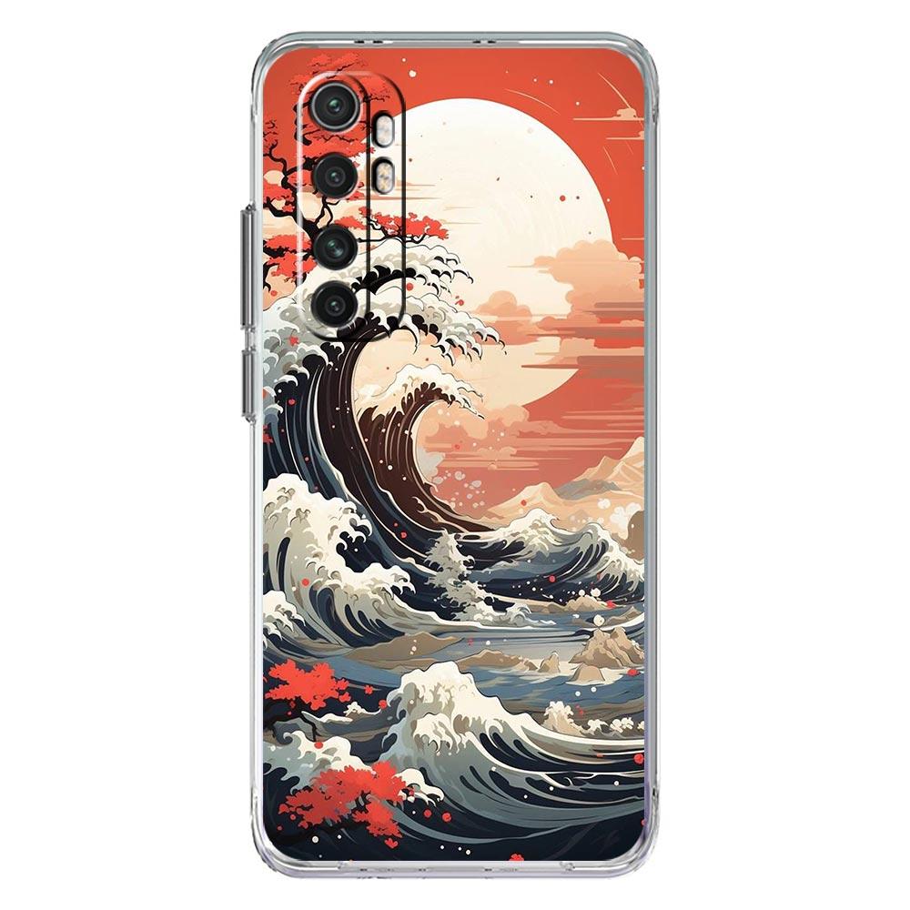 Phone Case For Xiaomi Poco X6 X5 NFC X3 F6 F5 Pro F4 F3 M3 14 13T 12T 12 13 Lite 11 Mi 5G Clear Cover Japanese Landscape