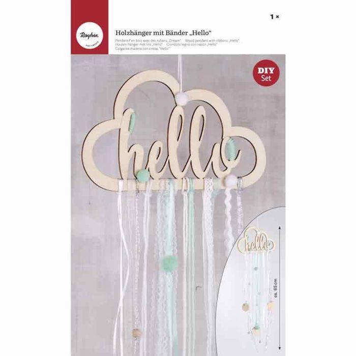 Kit DIY suspension murale - HELLO - 65 cm - Asymétrique - Intérieur - Décoration originale