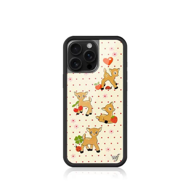 Fashion Wlidflower cute polka dot phone case for iPhone 12 13Pro 14 15plus Spot Dog 16promax 15 14Pro 16 Deer Bear Bottom cover