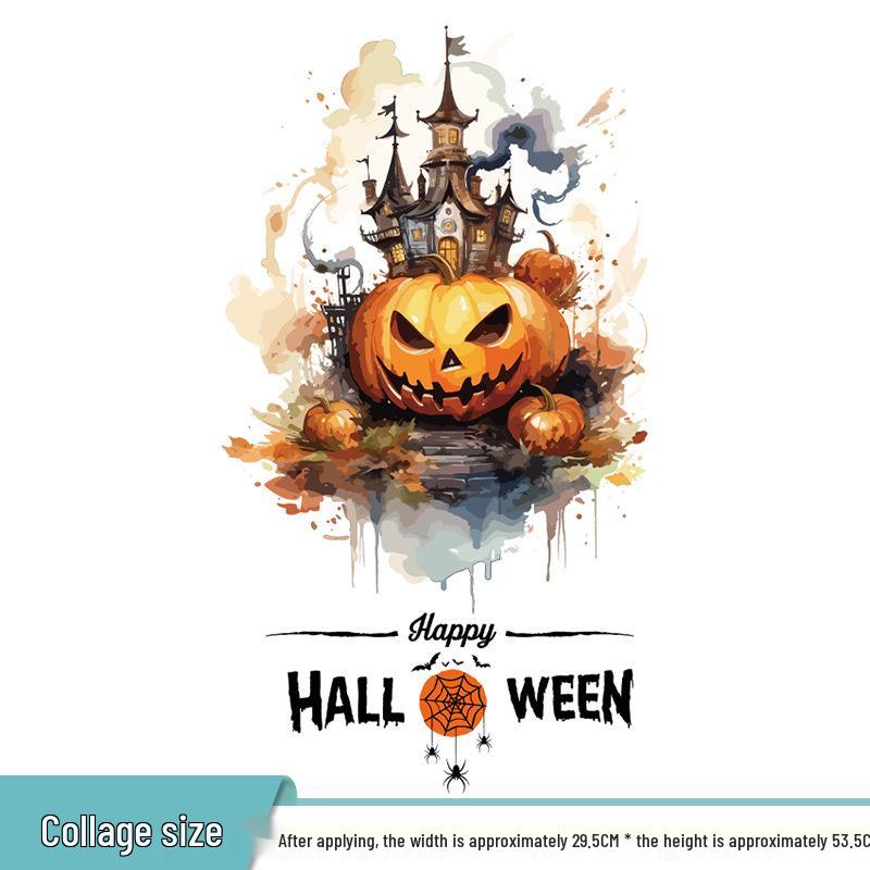 Halloween Horror Wall & Toilet Sticker Set: Ghost, Pumpkin, Monster, Bat & Shadow Decals