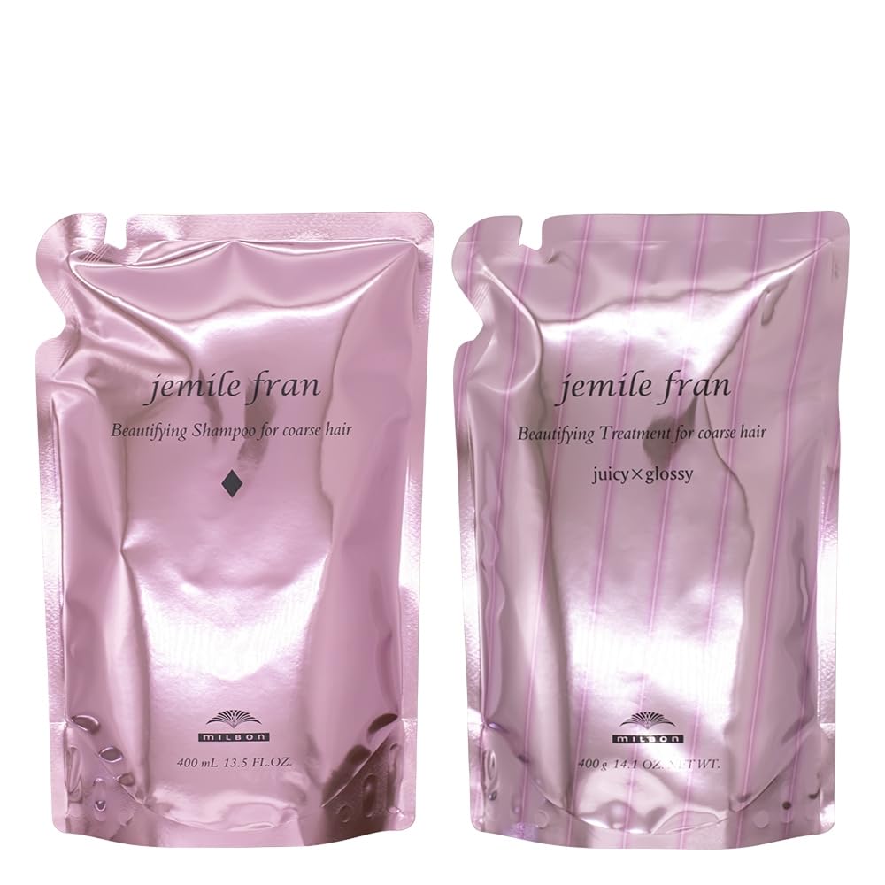 

Milbon Jemile Fran Shampoo Treatment Juicy 400ml 400g Refill Set & (Diamond & Glossy)