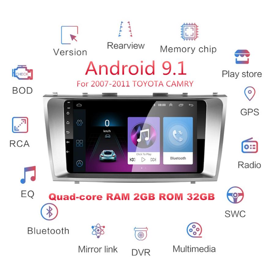 

9 Android 9.1 WiFi GPS Navigation Car Stereo Radio For Toyota Camry 2007-2011