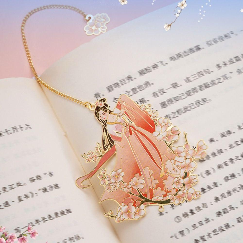 with Tassel Pendant Bookmarks Metal Pagination Mark Retro Book Clip  Students