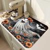 Halloween Black Cat Super Absorbent Kitchen Mat Drying Mat Quick Dry Drain Pad Tableware Mat Non-slip Dinnerware Coffee Placemat