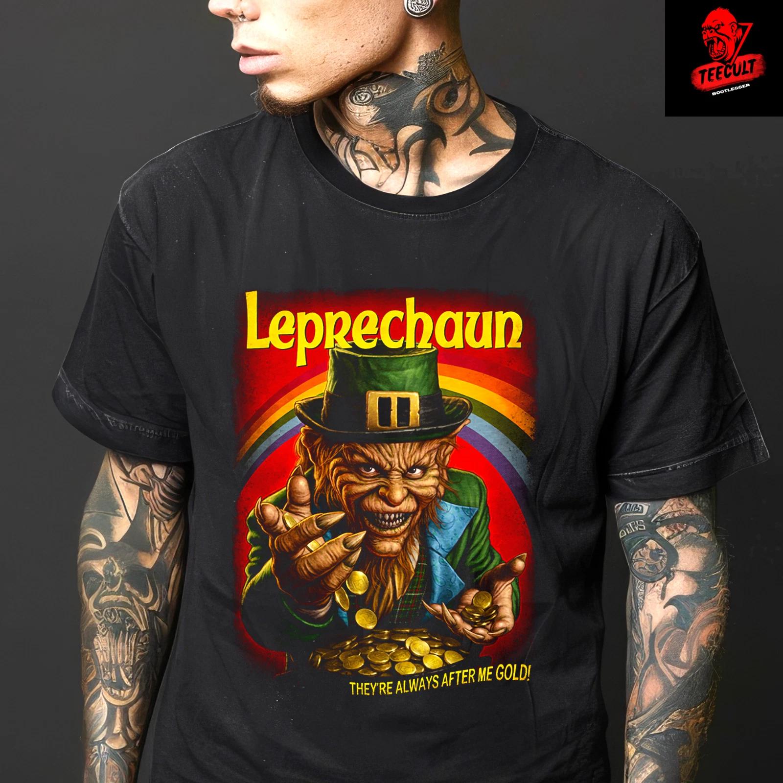 Men s and Women s T-shirts Leprechaun (1993) Cult Retro Horror Movie Unisex Heavy Cotton L