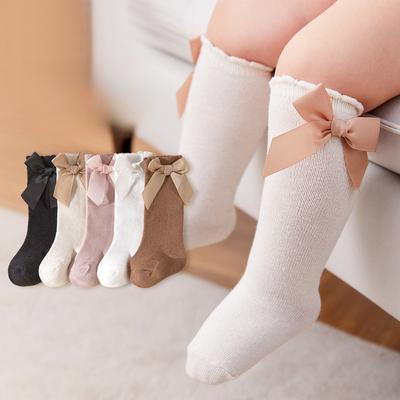 5 Paar Neue Mädchensocken Frühling und Herbst Mittelwaden Schleife Prinzessin Socken Großhandel Ins Stil Klasse A Kinder Baumwollsocken