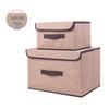 Foldable Dustproof Linen-Style Storage Box with Lid for Clothes and Sundries