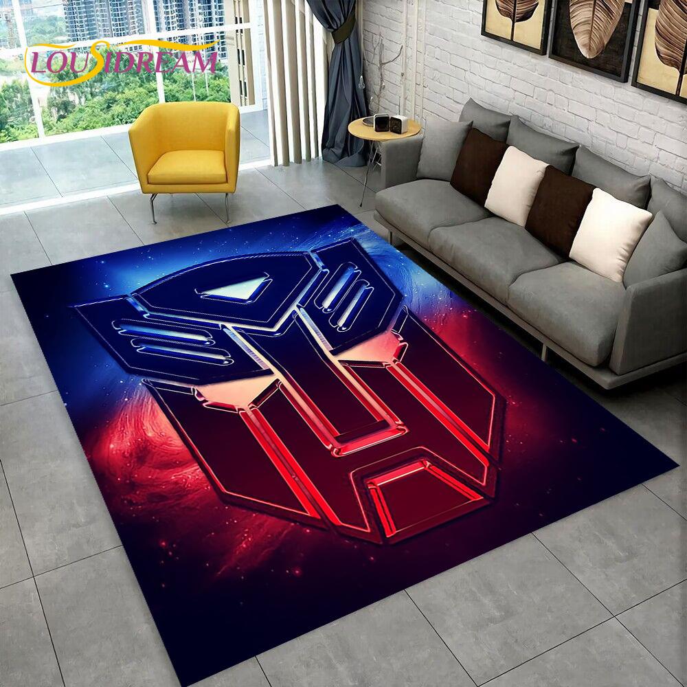 Cartoon T-Transformers Autobots 3D Rug Carpet for Living Room Bedroom Home Decor,Floor Mat Non-slip for Sofa Doormat Gift Kids