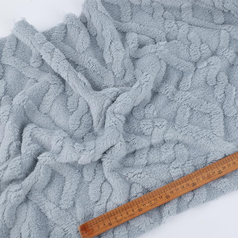 Verdickter Jacquard-Flanellstoff Weich Warm Beidseitiger Lammveloursstoff Für DIY Nähen Pyjamas Decken Kissen Textilien