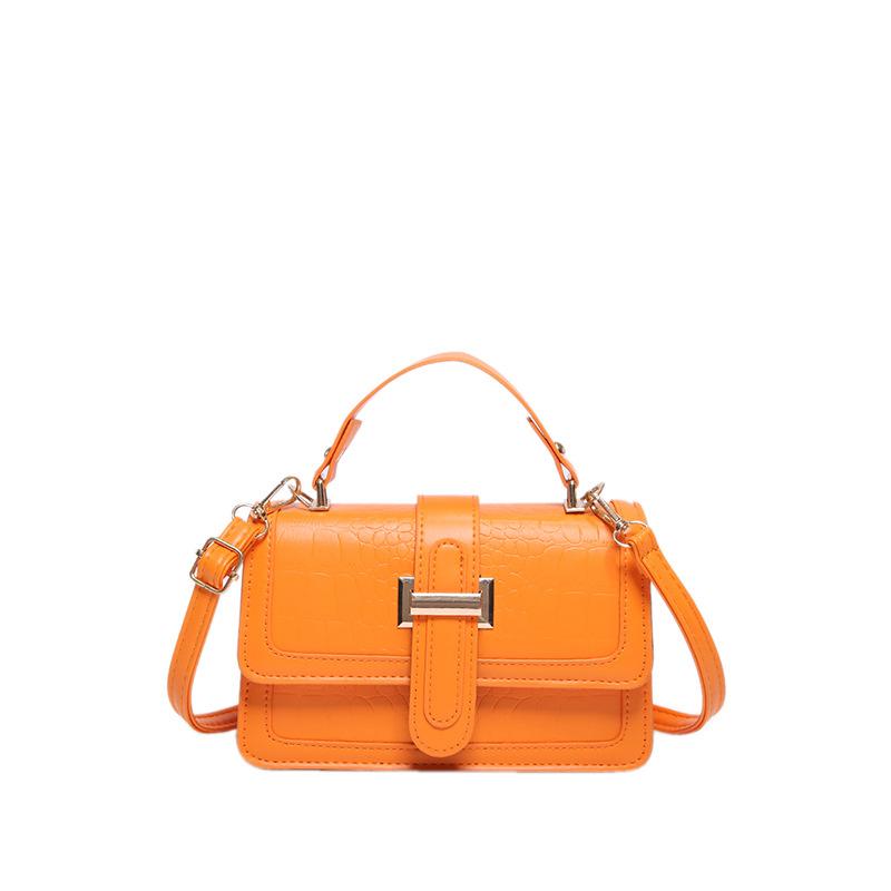 Summer retro fashion handbag women's 2024 new stone pattern small square bag versatile simple shoulder messenger bag
