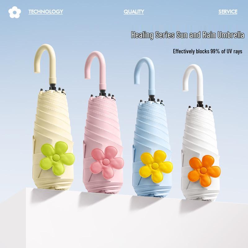 

Жіноча міні надлегка парасолька від сонця та дощу з п яти складень, компактна парасолька від сонця