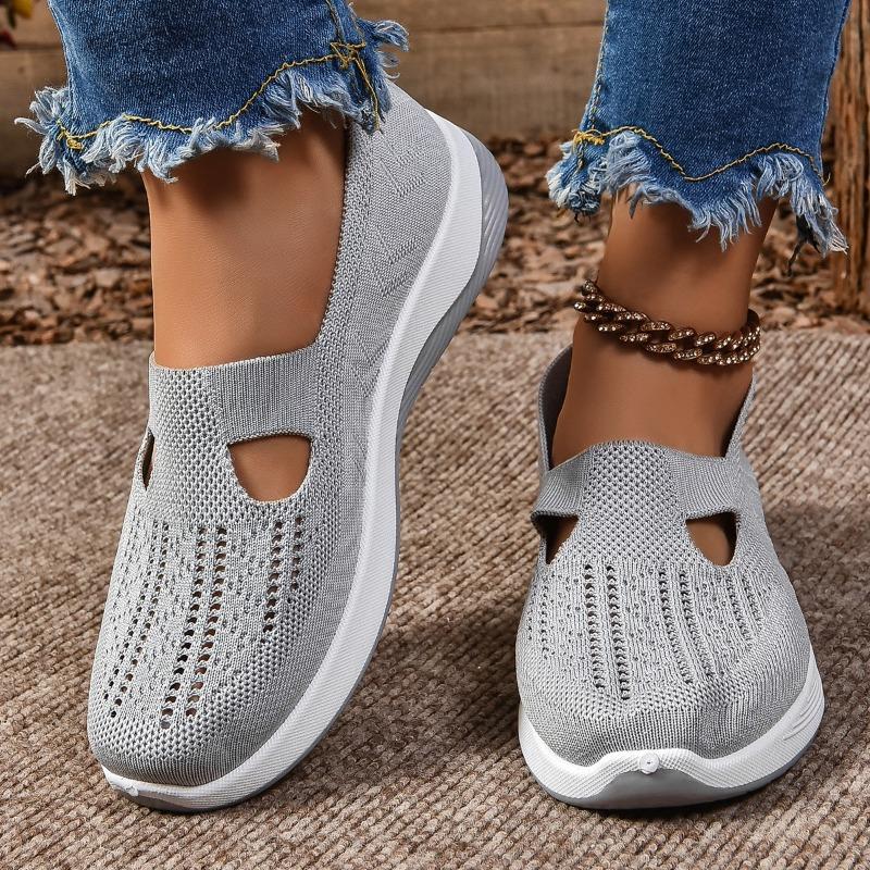 Women’s Slip-On Breathable Flyknit Sneakers, Lightweight Soft Sole, Summer Casual Wear