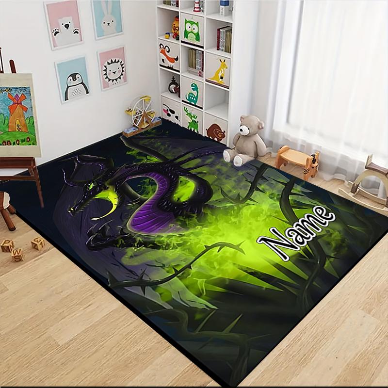 Custom Name Undersea Mermaid Adventure Carpet Rug Customizable Soft Washable Anti-Slip Home Living Room Sofa Mats Personalized Rug. 0909359