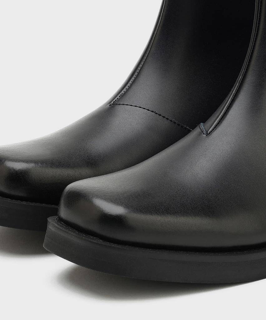 Firenze Atelier [Second.A] Minimal Square Toe Zip-Up Boots 2Ndf4300Gb [Black]