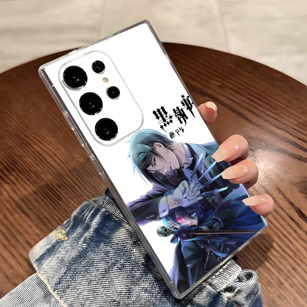 Japanese Anime Black Butler Phone Case For Samsung S26 S25 S24 Ultra S23 Fe S22 S20 S21 Plus Plus 5G Fe Transparent Cover