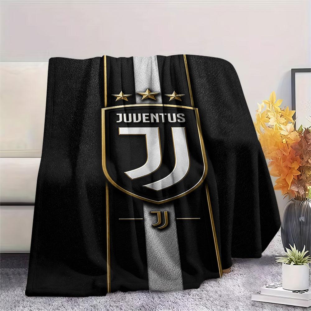 1PC Juventus Football Club Patterned Flannel Blanket Suitable For All Seasons for Home Decor Warmth and Comfort Gifts Holiday Present
