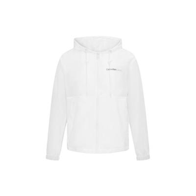 Overlapping Letter Print Hooded Jacket Men Outerwear White J323211-YAF