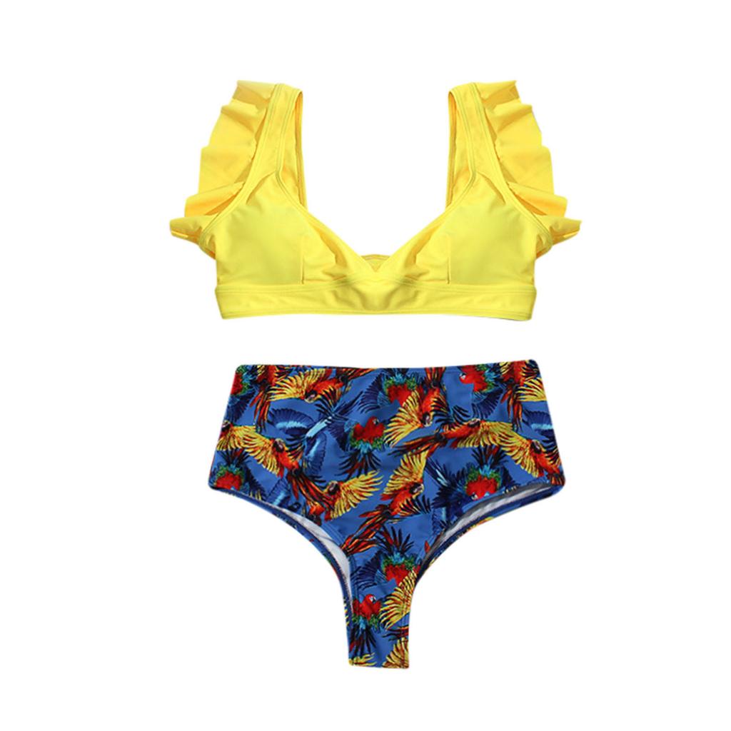 Women High Waist Bikini Push Up Bikinis Print Swimsuit Female Beachwear Swimwear