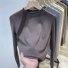 Women's Slimming Half High Neck Long Sleeve Base Layer T-shirt for Autumn/Winter 2025