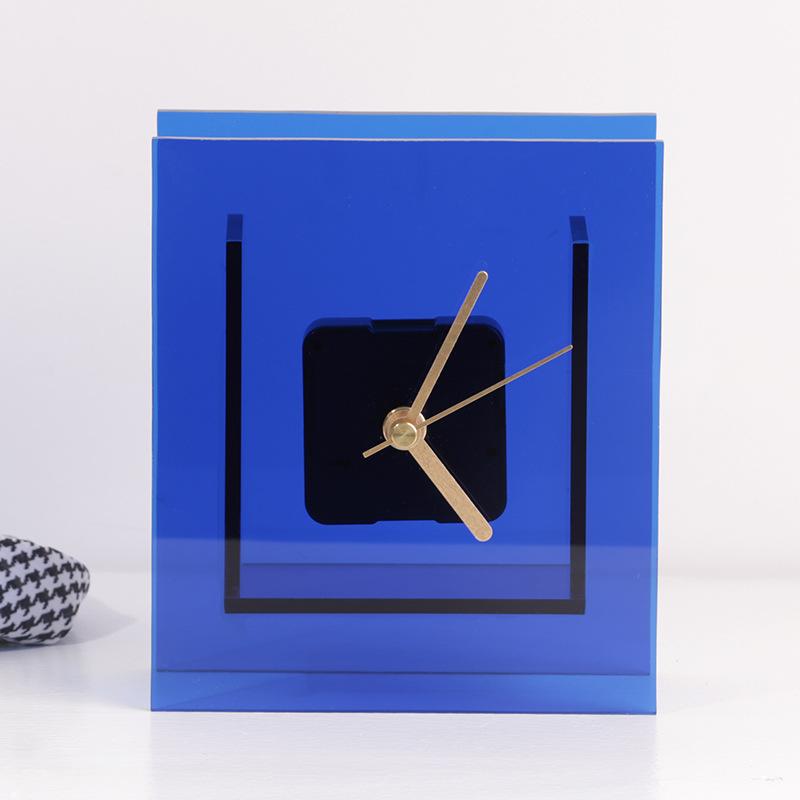 

Простые современные акриловые прозрачные квадратные часы настольные украшения образец комнаты спальня прикроватный столик часы украшения