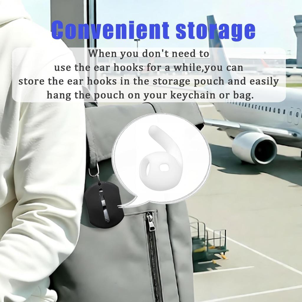 Anti-Slip Ear Hooks,1-2 Pairs black or white Anti-Lost Grips, Secure Earbud Accessories for AirPods Pro 3rd Gen 2026