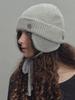 SETSETSET Two-Way Earflap Beanie Two-Tone Mix Melange Gray