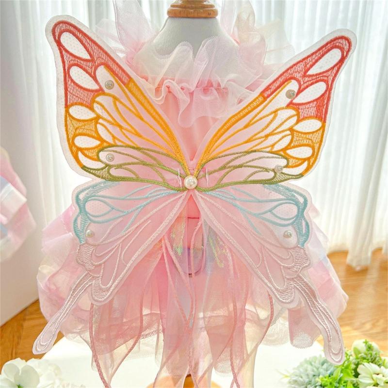 Pet Princess Gown for Cats and Small Dog Easy To Wear Butterfly Designs Cats Dress for Pet Birthdays and Photoshoots