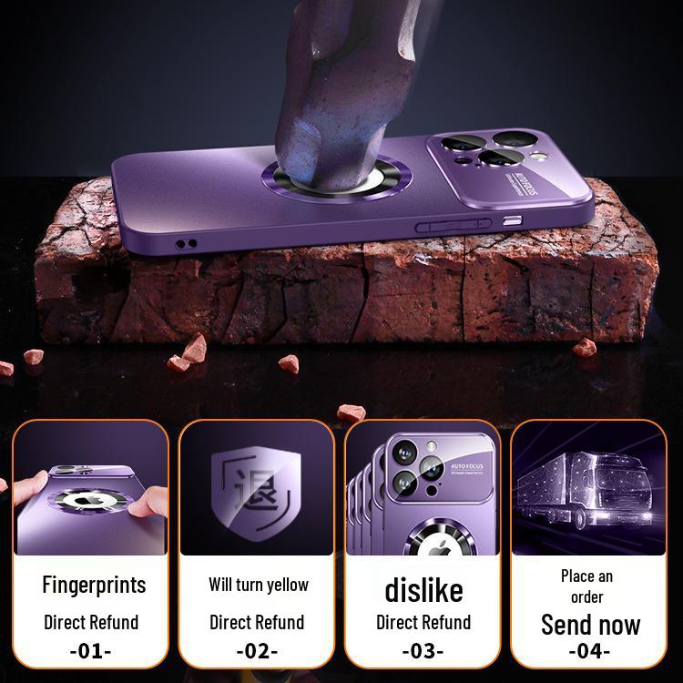 IPhone 16 Pro Max Mattglas Magnetische Schutzhülle, Anti-Fingerabdruck, Auslaufsicher