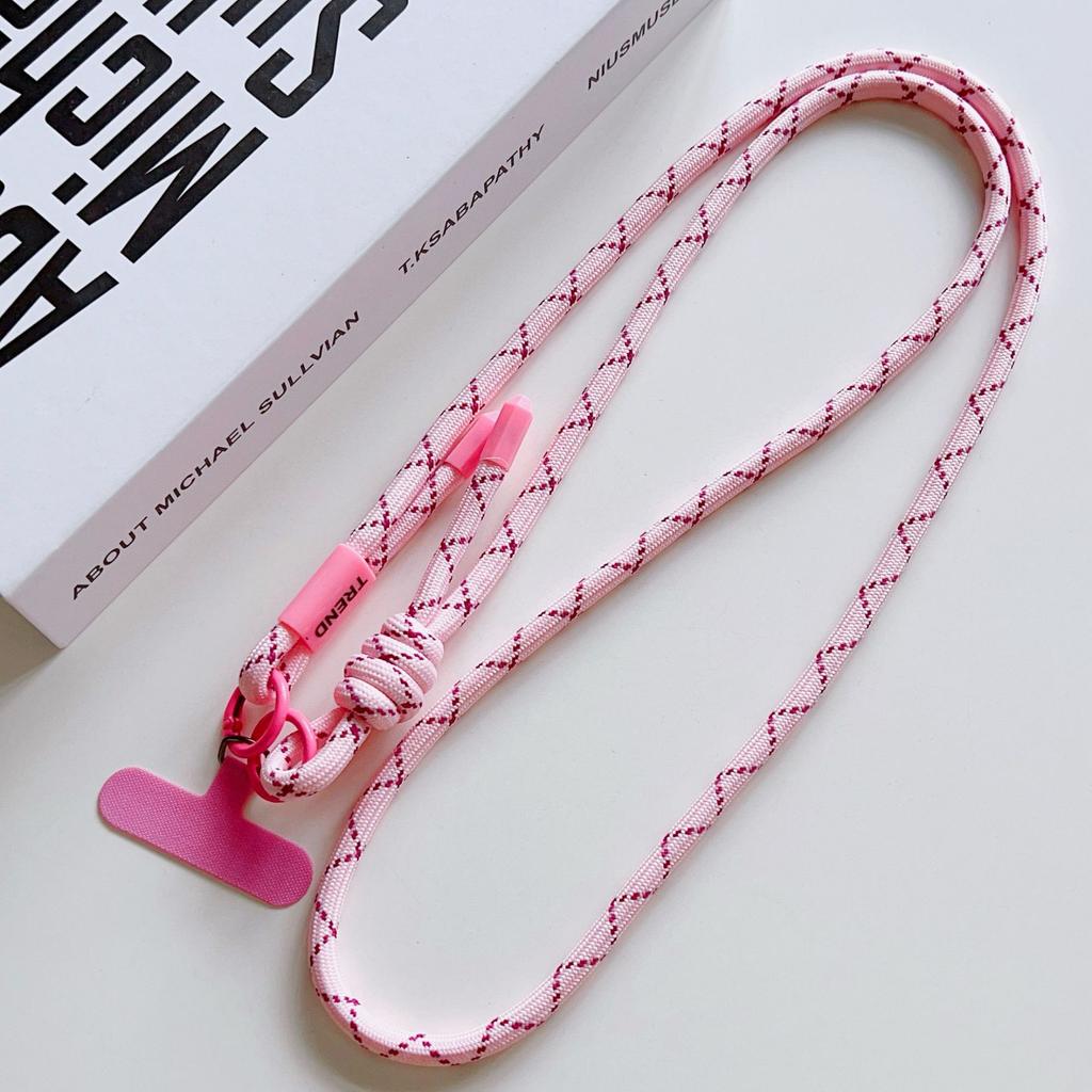 Adjustable Phone Lanyard Crossbody Strap for Outdoor Sports Durable Anti-Lost Woven Neck Strap Camera Strap Color Dopamine Style