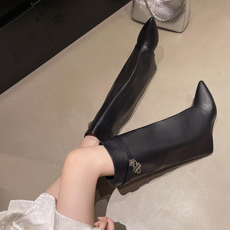 Modă Toamnă Iarnă Cizme cu Șireturi Femei Designer Cizme Până la Genunchi Femei Brand Toc Înalt Cizme de Cavaler Pliate Modă Gotic Pană Cizmă Lungă