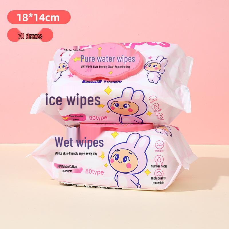 Pure Water Baby Handen en Mond Vochtige Doekjes - Grote Verpakking van 80 voor Gezichts- en Handreiniging