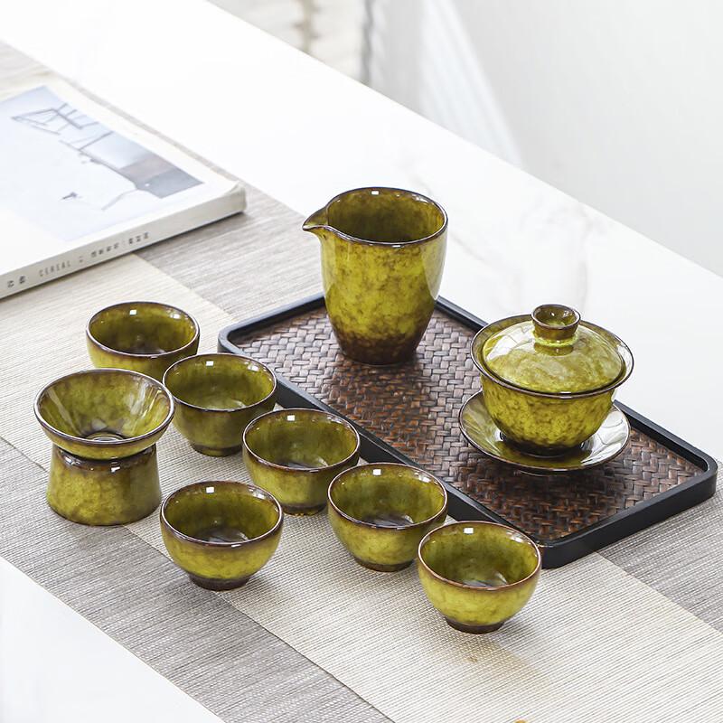 Nu Feng Kiln-Fired Red Glaze Gaiwan Tea Set