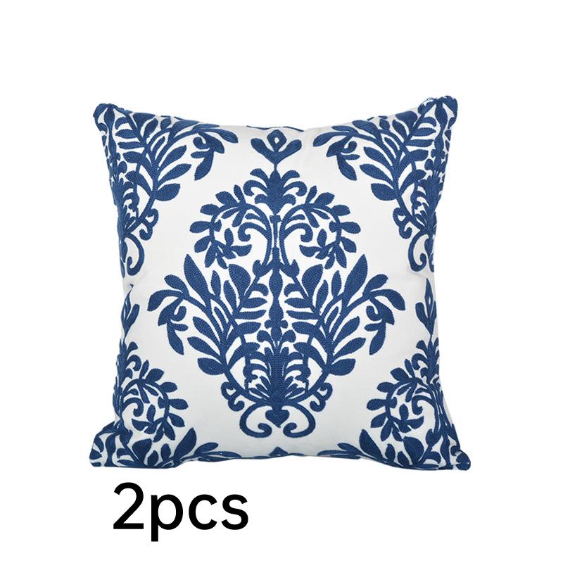 Sada 2 vyšívaných dekorativních povlaků na polštáře Pohovka Čtvercové povlaky na polštář Polštář do ložnice Pohovka Farmhouse Decor 18x18 palců