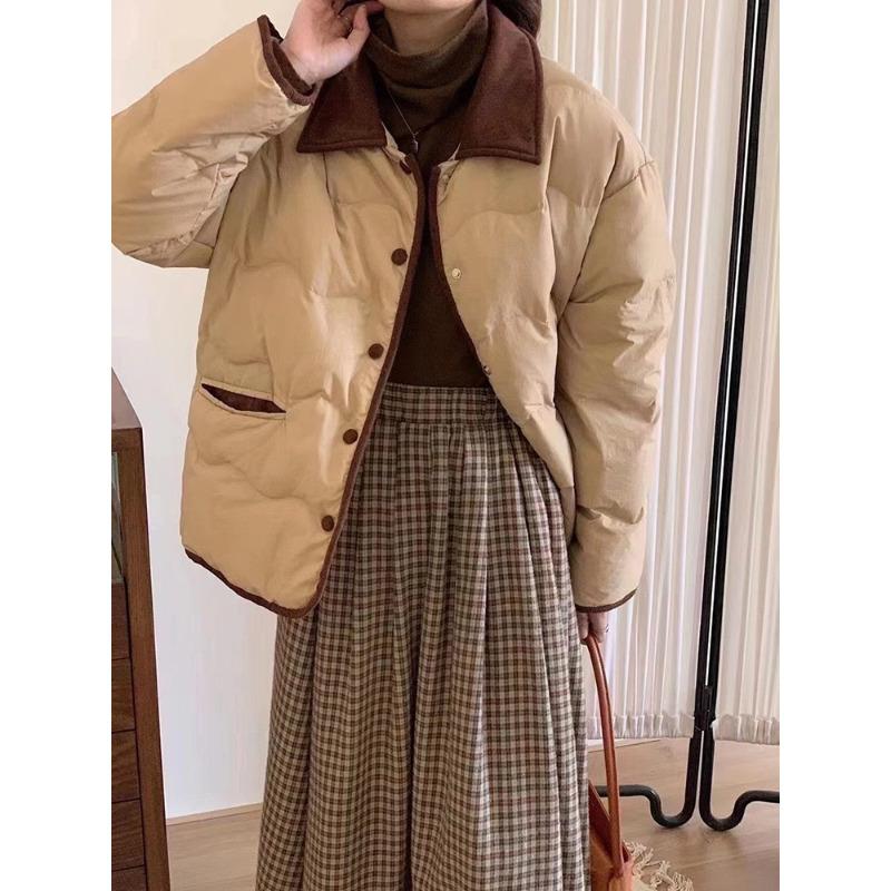 Down Jacket Women's Autumn and Winter Stand-up Collar Short Light and Versatile Bread Jacket Padded Jacket