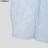 INCERUN Men High Waist Zip-up See Through Perspective Party Long Pants Trousers