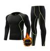 Men's Quick-Dry High Elastic Velvet Warm Sports Set - Long Sleeve Fitness & Training Gear for Basketball & Football.