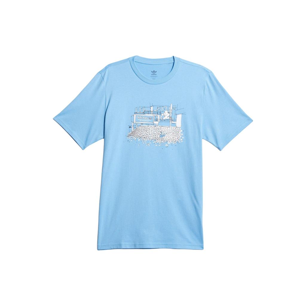 Adidas Originals Henry Jones Nora Cartoon Pattern Printed Round Neck Short Sleeve T-Shirt Men T-Shirts Blue IU0119