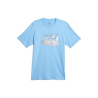 Originals Henry Jones Nora Cartoon Pattern Printed Round Neck Short Sleeve T-Shirt Men T-Shirts Blue IU0119