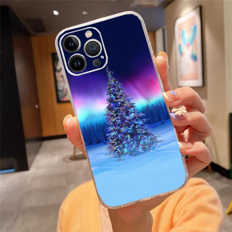 Merry Christmas Tree Phone Case Carcasa Funda For iPhone 17 Pro Max Air 16 15 14 13 Pro Max 15 16 Pro 15Plus Case