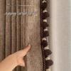 Retro Style Blackout Jacquard Cotton Linen Curtain for Living Room/Bedroom