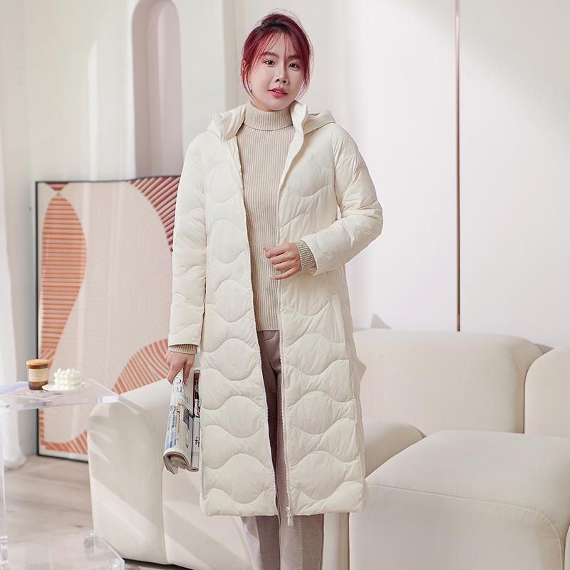 Youjia Damen Extra Lange Kapuzen-Daunenjacke - Schlankmachend und Warm für Herbst/Winter.