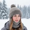 Winter Cycling Warm Hat With Ear Flaps Women Soft Beanie Fleece Lining Knit Wool Warming Hat For Cold Weather Hiking