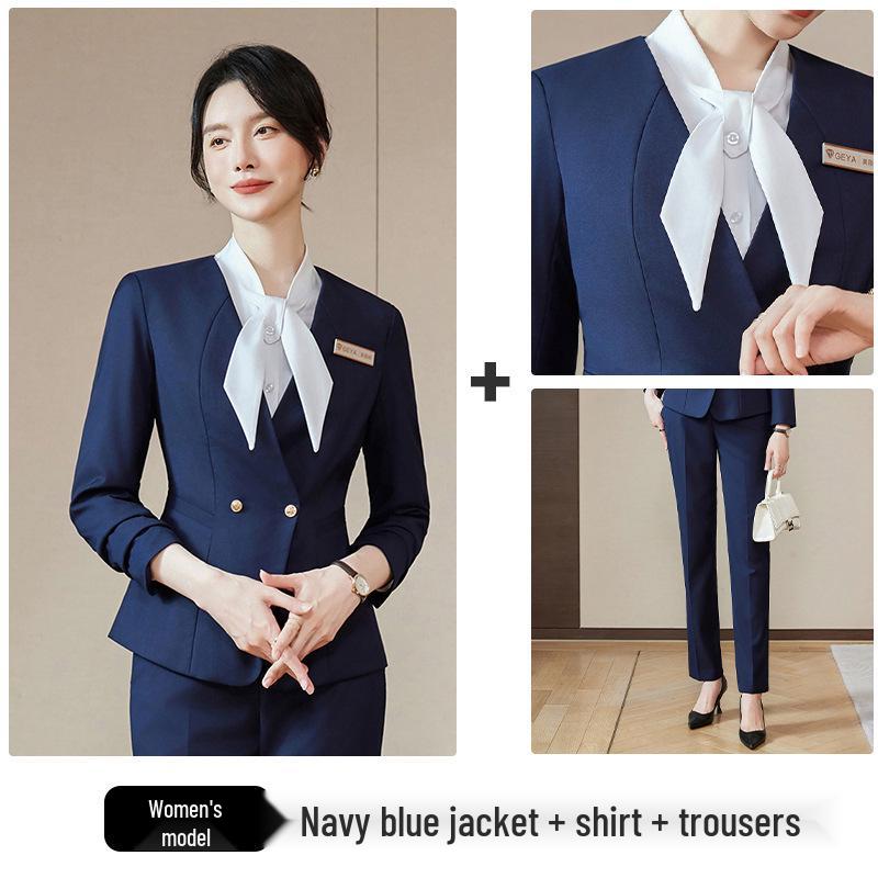 Deluxe Women's Autumn/Winter Suit Set: Professional Uniform for Hotel & Catering Staff
