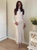 Spring 2026 Women's Solid Satin Long Sleeve Top & Skirt Set