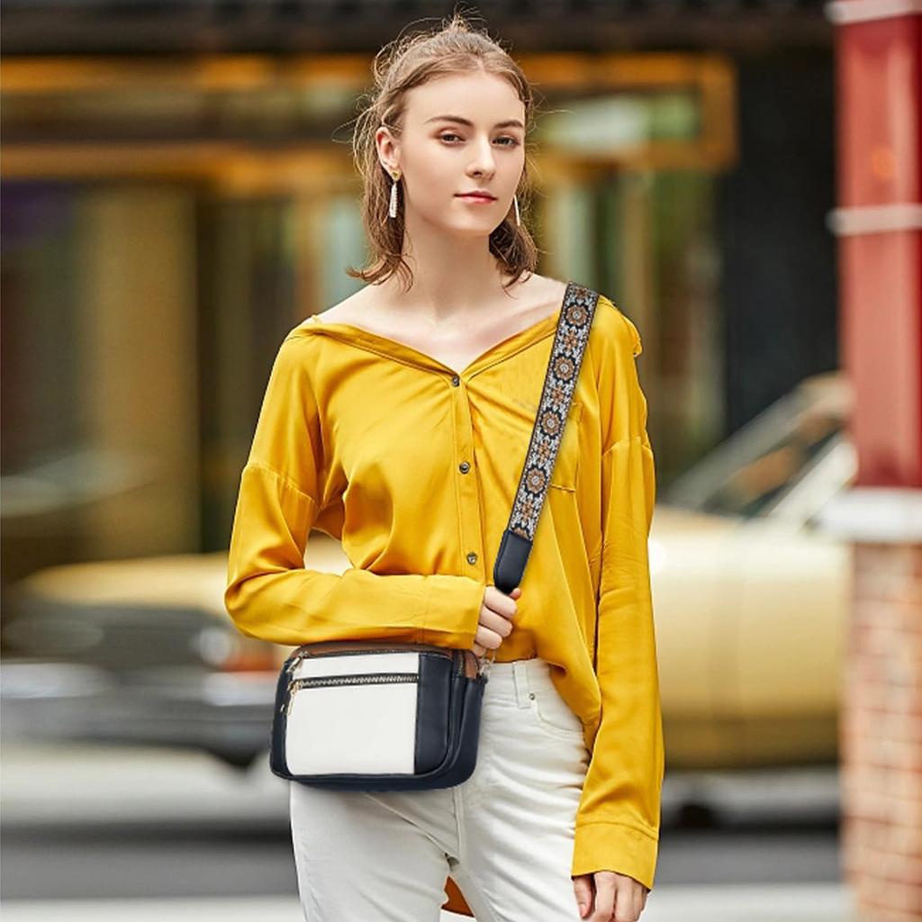 Crossbody kabelka pro ženy Malé crossbody kabelky Trendy veganská kůže s nastavitelným ramenním popruhem Vícekapsa a voděodolný vak